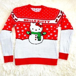 Sanrio Hello Kitty Ugly Christmas Sweater Snowman Fair Isle